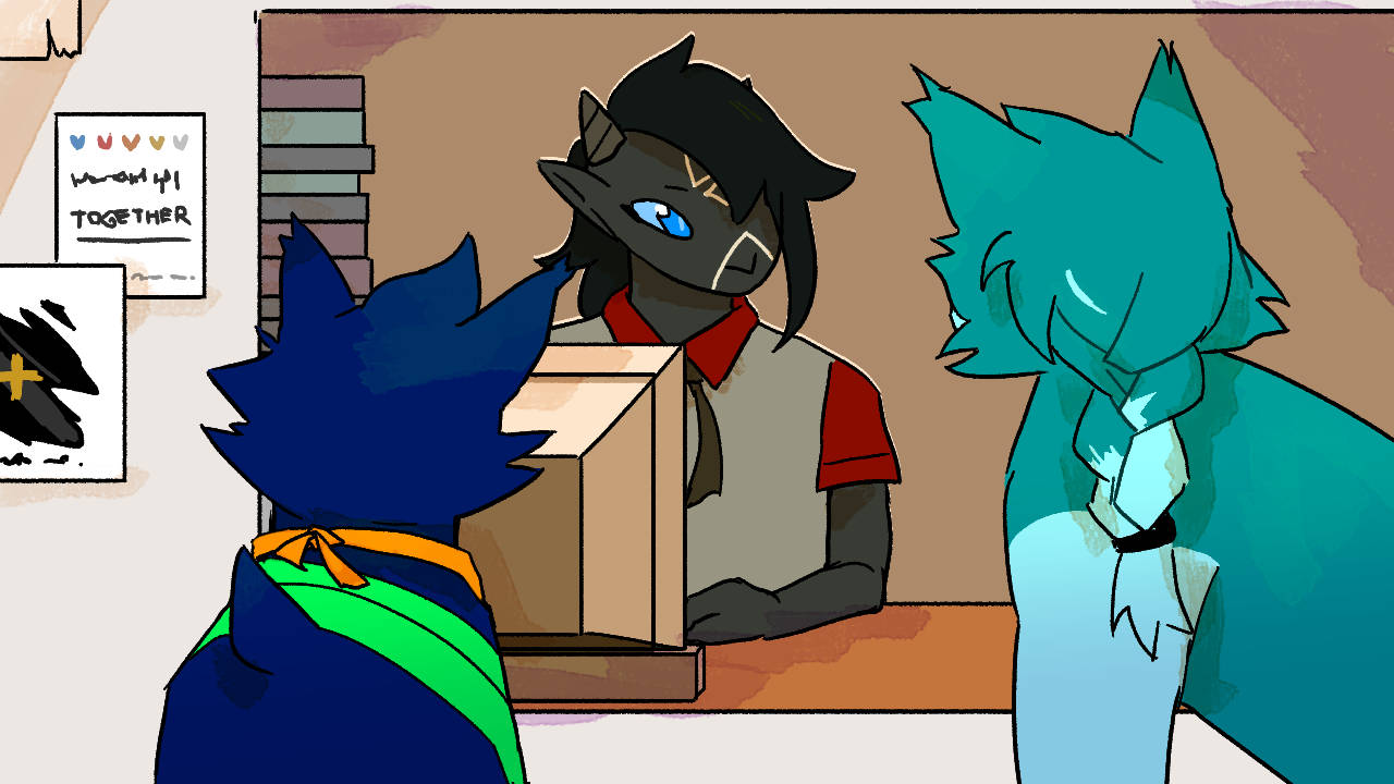 Kaida as receptionist at Earth Kind office