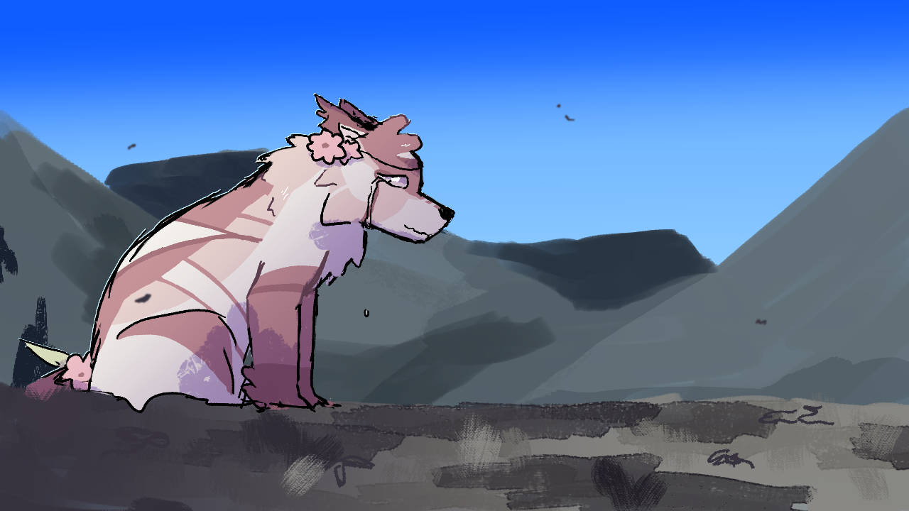 Mists crying in a burnt field