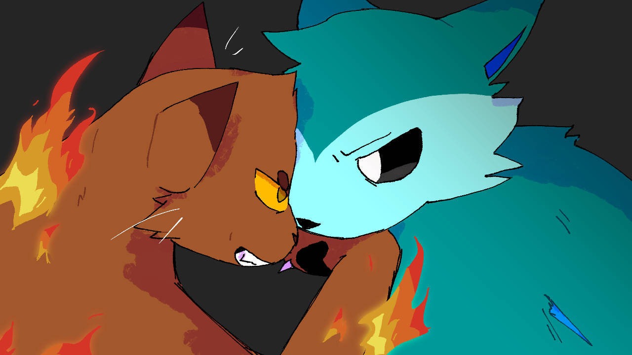 Aqua biting Wild's paw